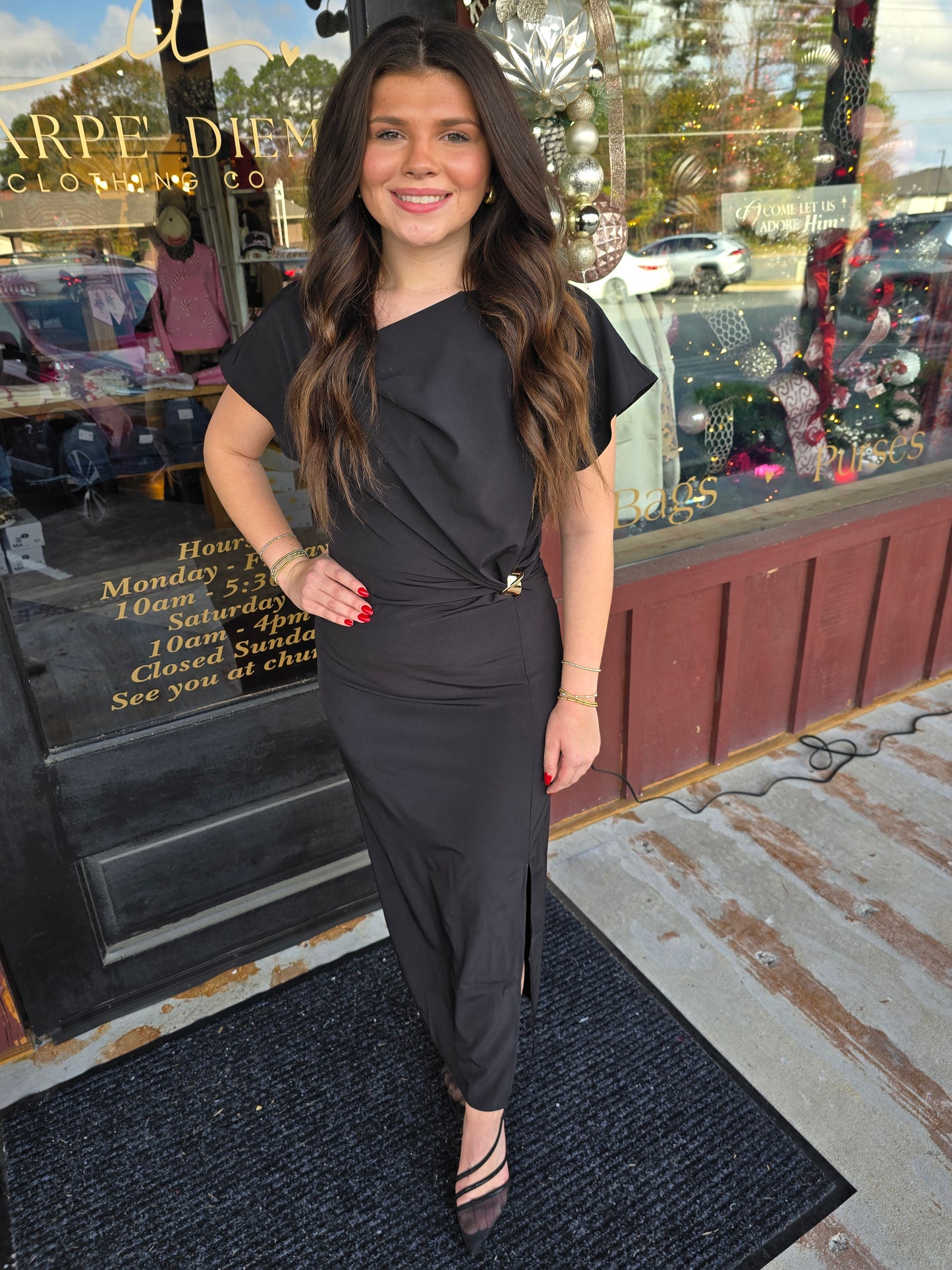 "Dazzlin" Satin Midi Dress