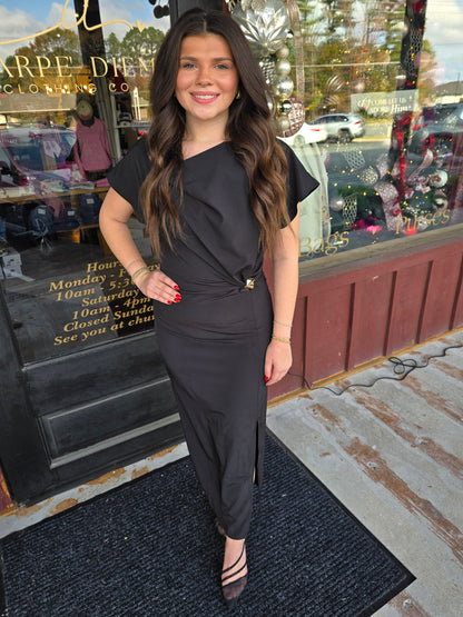 "Dazzlin" Satin Midi Dress