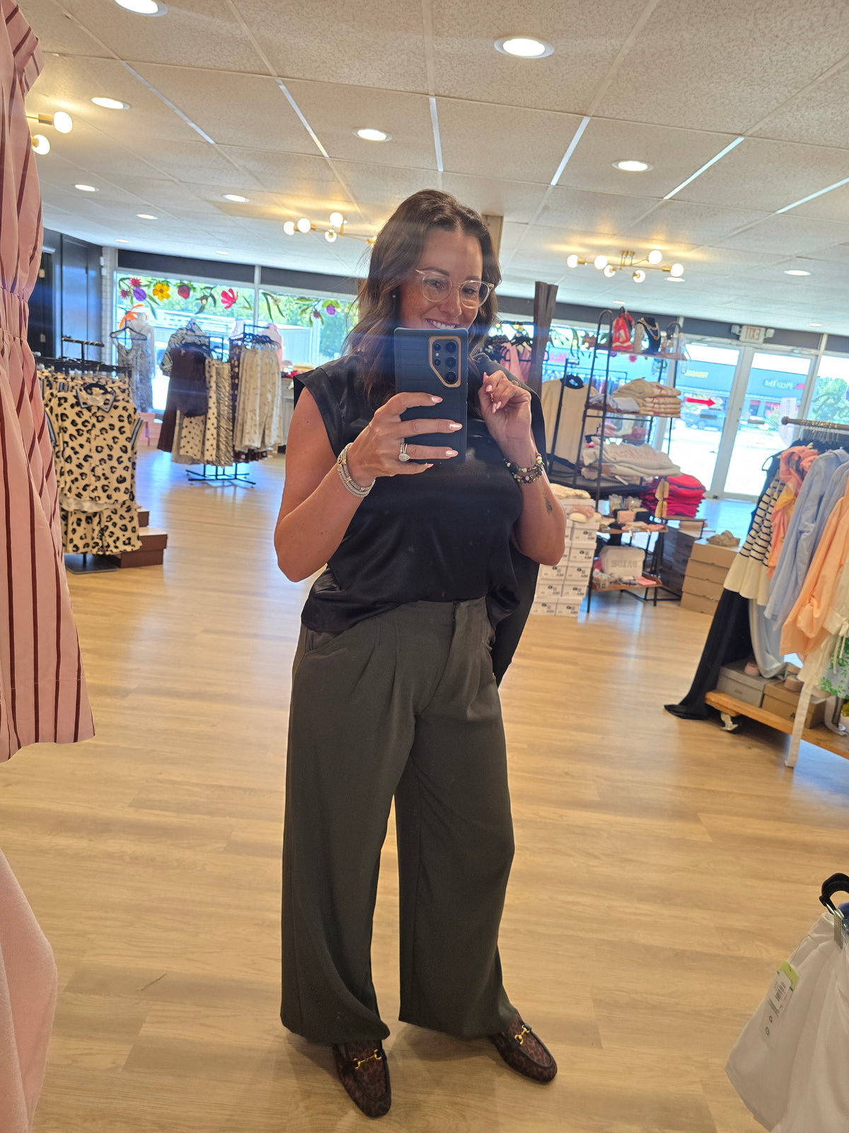 Recycled Wide Leg Pleated Pant (multiple colors)