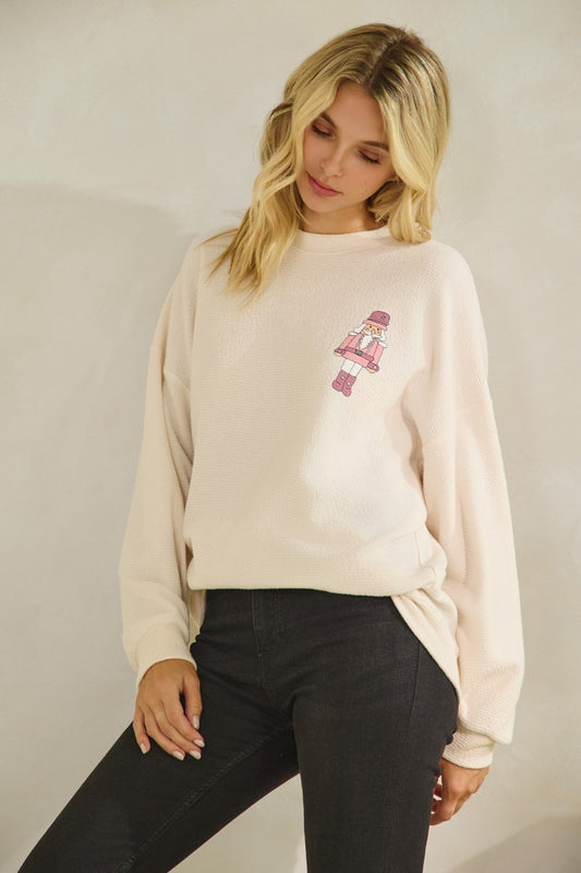 Pink Nutcracker Knit Top