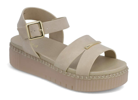 MIA Jacklyn Ecru Gum Sole Platform Sandal