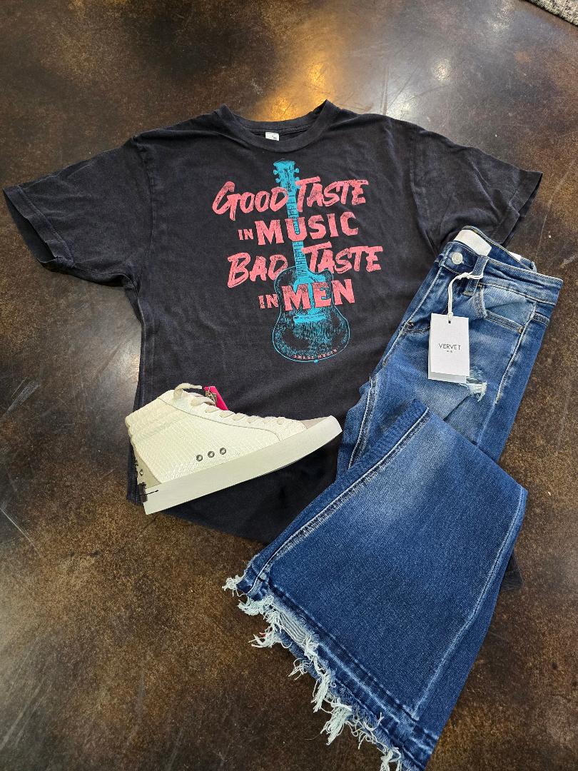 "Good Taste in Music Bad Taste in Men" Tee