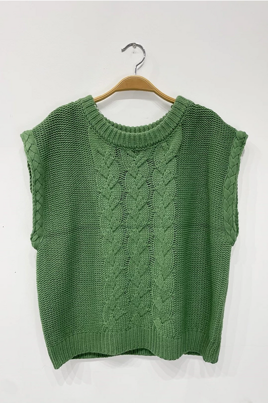 "Ivy Mae" cable knit sweater vest