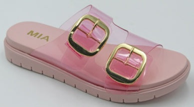 MIA "Natesi" Pink Jelly Gold Buckle Sandal