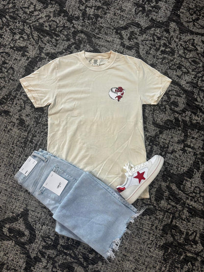 Arkansas Razorback Ivory Baseball Tee